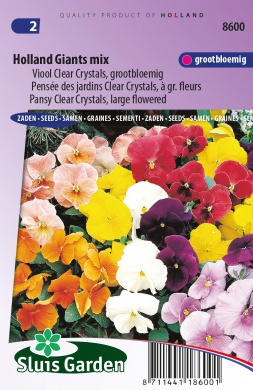 Pansy Clear Crystals, Holland Giants mix