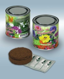 Bouquet in tin Butterfly and Bee flowers mix ORGANIC